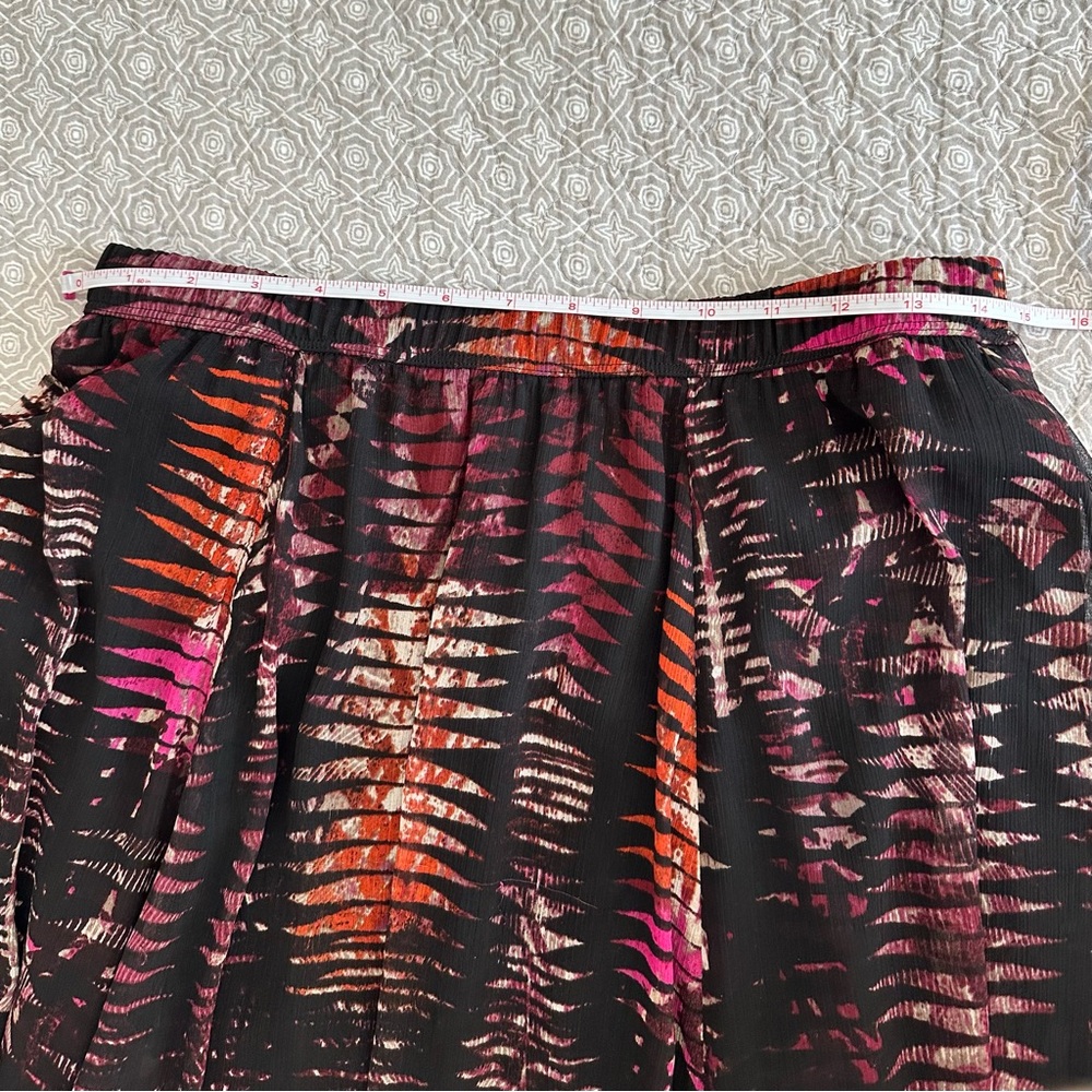 Abercrombie & Fitch Sheer Print Maxi Skirt Gypsy Boho Size L - Picture 6 of 8